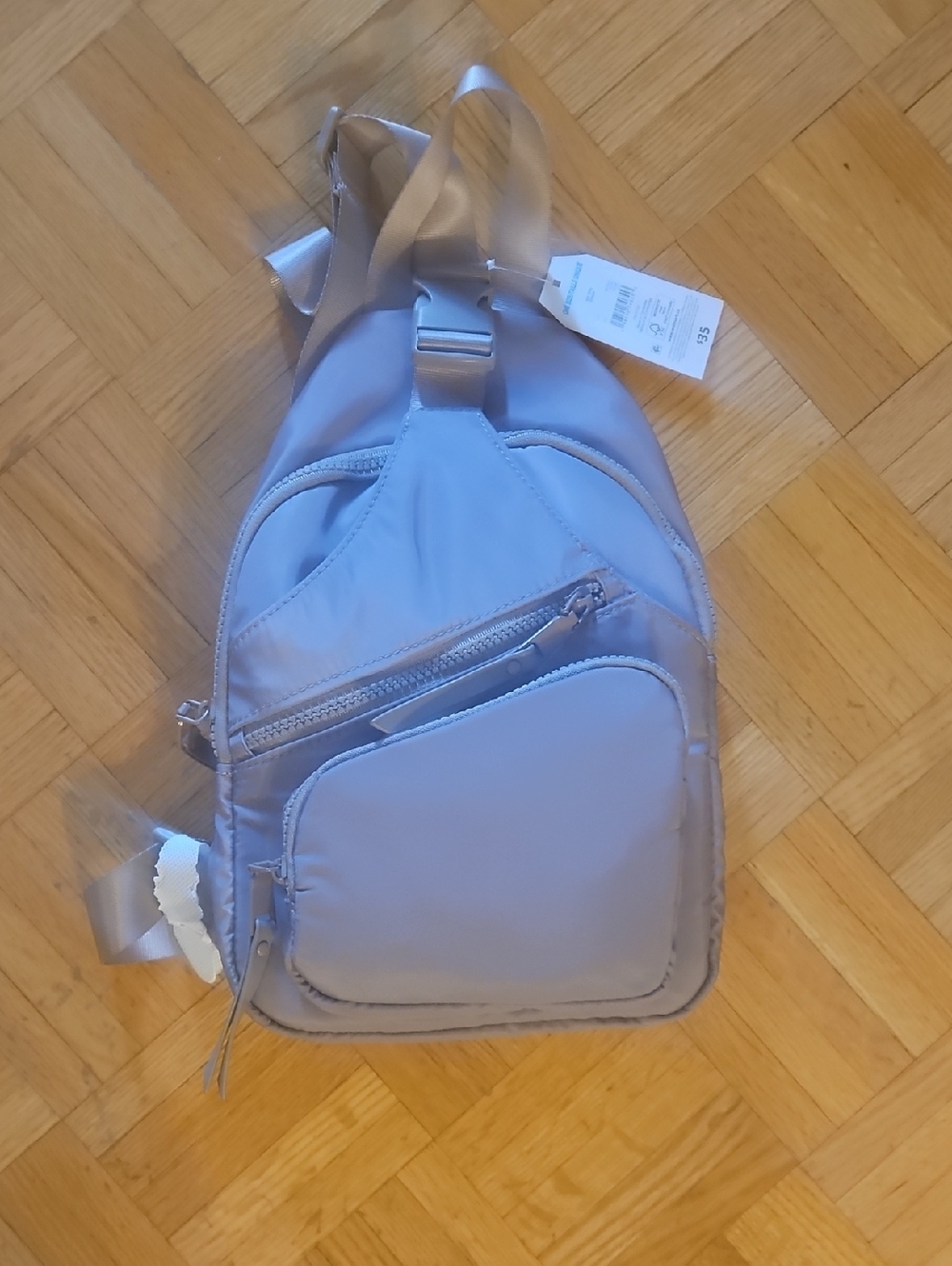 Time and Tru Light Gray Sling Belt Bag